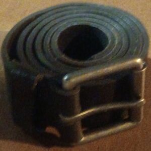 Classic Dickies Black Leather Belt with Silver Buckle 32"